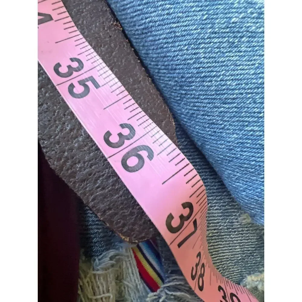 Fossil brown leather belt‎ silver hardware and detail size M